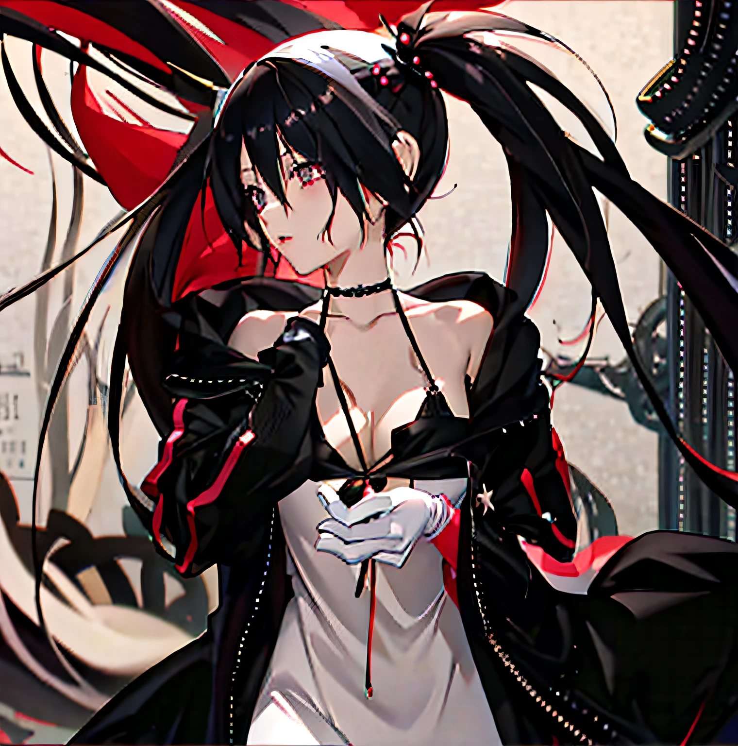 long hair woman dressed in black and white, anime girl wearing a black dress, Seductive Anime Girl, Gothic Maiden anime girl, by Jin Homura, 1 7 - year - old anime goth girl, Black Anime Manga Girl, vector shaded anime, Anime girl named Lucy, demon anime girl, a female anime character, hd artwork, twintails white_gloves