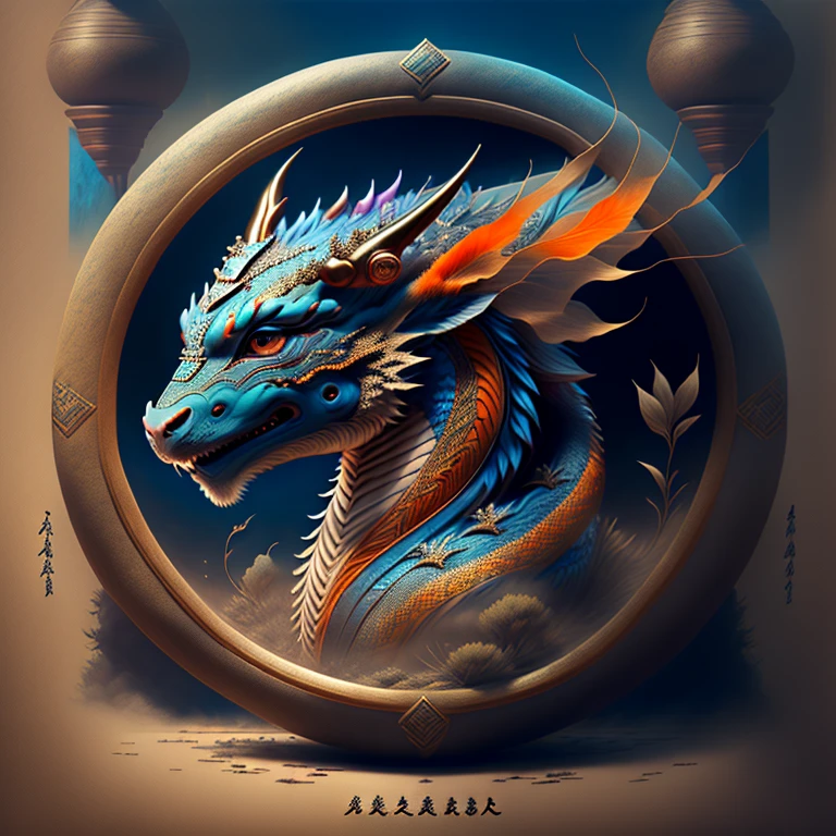 Legends about the dragon date back to time immemorial, when records of this animal appeared in the book called Zhōu Yì (Zhou Yi). In it, it is stated that both storm clouds, lightning and thunder were caused by dragons, magical animals. According to drawings preserved in historical relics, the images of dragons, in addition to being very simple, show different aspects from each other until the Tang (618-907) and Song (960-1279) dynasties, periods in which the image of the dragon evolved until become the modern animal we know today. However, the most curious thing is that the Chinese never knew, until they entered modern society, that the dragon did not really exist, but only resided in the imagination and in the legends that were transmitted from generation to generation. Since ancient times, everyone knew about the existence of this animal without anyone having seen it with their own eyes. The clash was presented in a visually stunning combination of realism and traditional Chinese art elements, highly detailed, with vibrant and atmospheric lighting., highly detailed, monet, blue, orange, gray, ShoeAI, (best quality, 8k, high resolution, masterpiece)