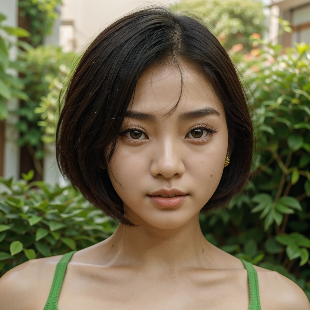 Arafed Asian woman with short hair and a green sweater, young adorable korean face, Portrait of female Korean idol, mulher coreana jovem bonita, Atriz coreana bonito, com cabelos curtos, atriz da Coreia, linda mulher coreana jovem, young cute wan asian face, Mulher sul-coreana bonita, korean symmetrical face, menina bonito-fino-cara, menina coreana, Mulher coreana