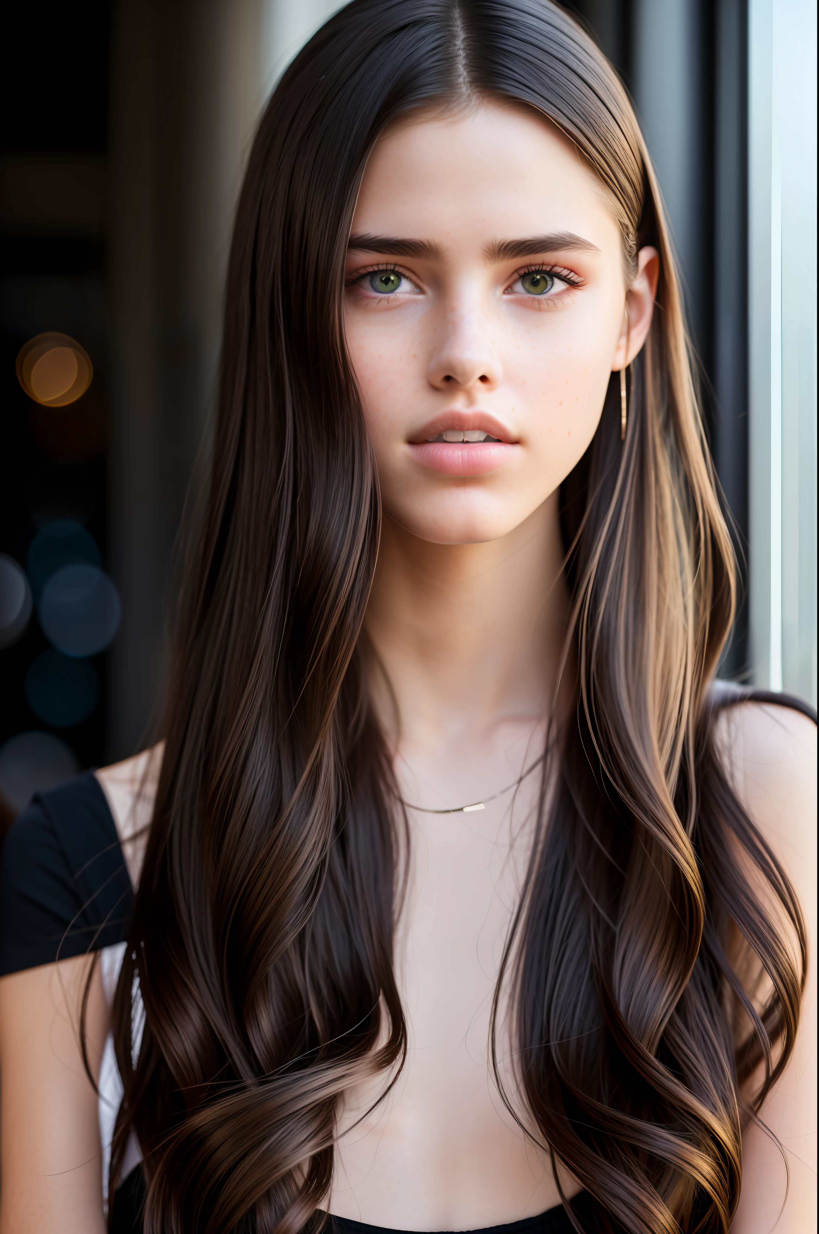 model photo, cinematic photo, Margaret Qualley freckles teen, full body, standing, full body, (black eyes: 1.3), nice hair, (no shirt), soft natural light, ((at the gym)), ((masterpiece)),(best quality),(high resolution),Highly detailed RAW color photo,extremely detailed,photorealistic,realistic,incredibly absurd,highly detailed,sharp focus ,, (Professional Studio Lighting), (Professional Color Grading), Edge Lighting, Dramatic Lighting, Cinematic Lighting, Lumen Reflections, Soft Natural Lighting, Soft Color, Photon Mapping, Radiosity, (Beautiful Eyes), (Detailed Eyes), (Face detailed), symmetrical eyes, sharp eyes, cool face, full body