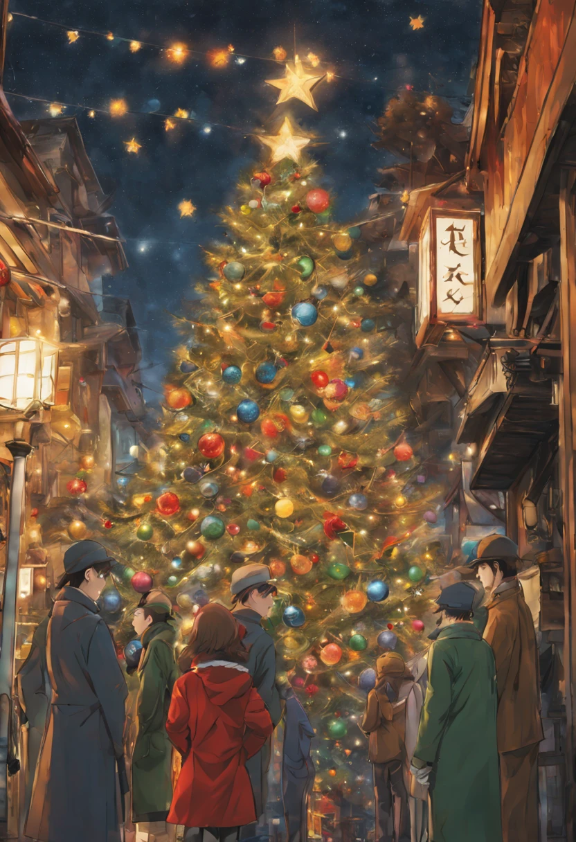 by Naoki Urasawa, christmas, enhance, intricate, (best quality, masterpiece, Representative work, official art, Professional, unity 8k wallpaper:1.3)