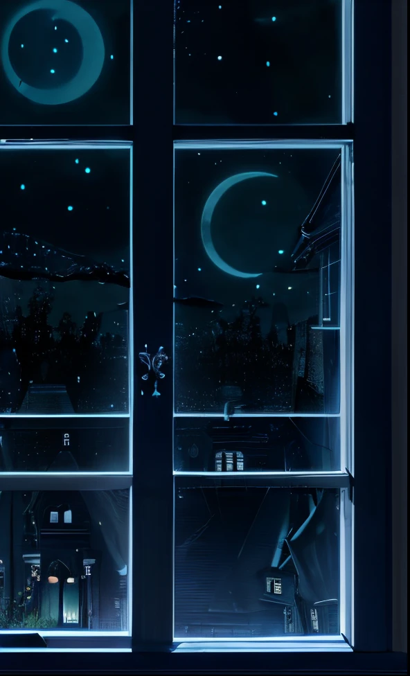 window，Window at night，Moonlight shone through the windows，フォトリアリスティック，realistically，terror