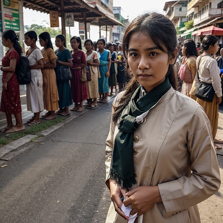 Myanmar Civilian are lining up for Patrolium, unexpectedly event motion.