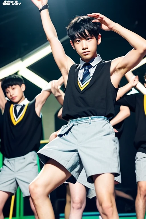 armpits hair Tank tops Raise both hands 5man an legs