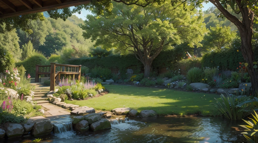 create an 8k image of nature inspired by the Garden of Eden