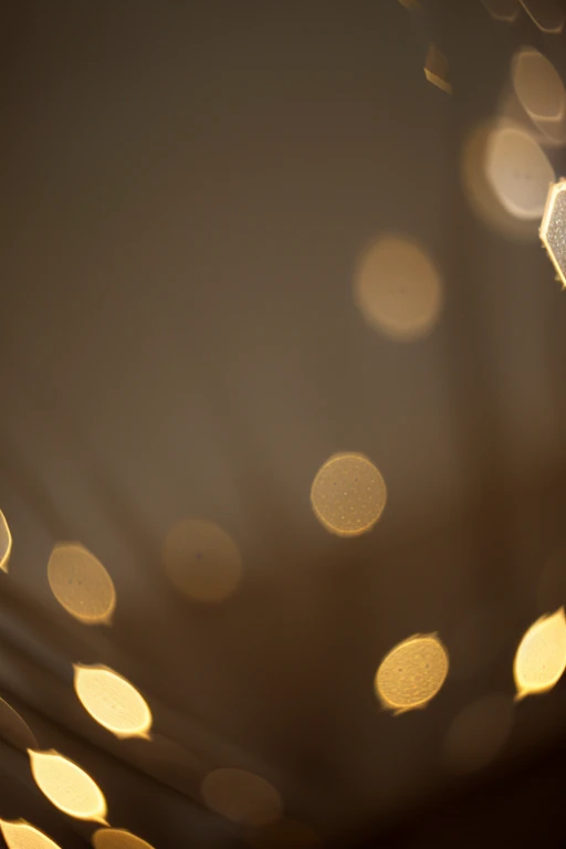 a detail shot of a softly lit, abstract bokeh pattern, showcasing the delicate and sparkling lights as a soft and magical background.