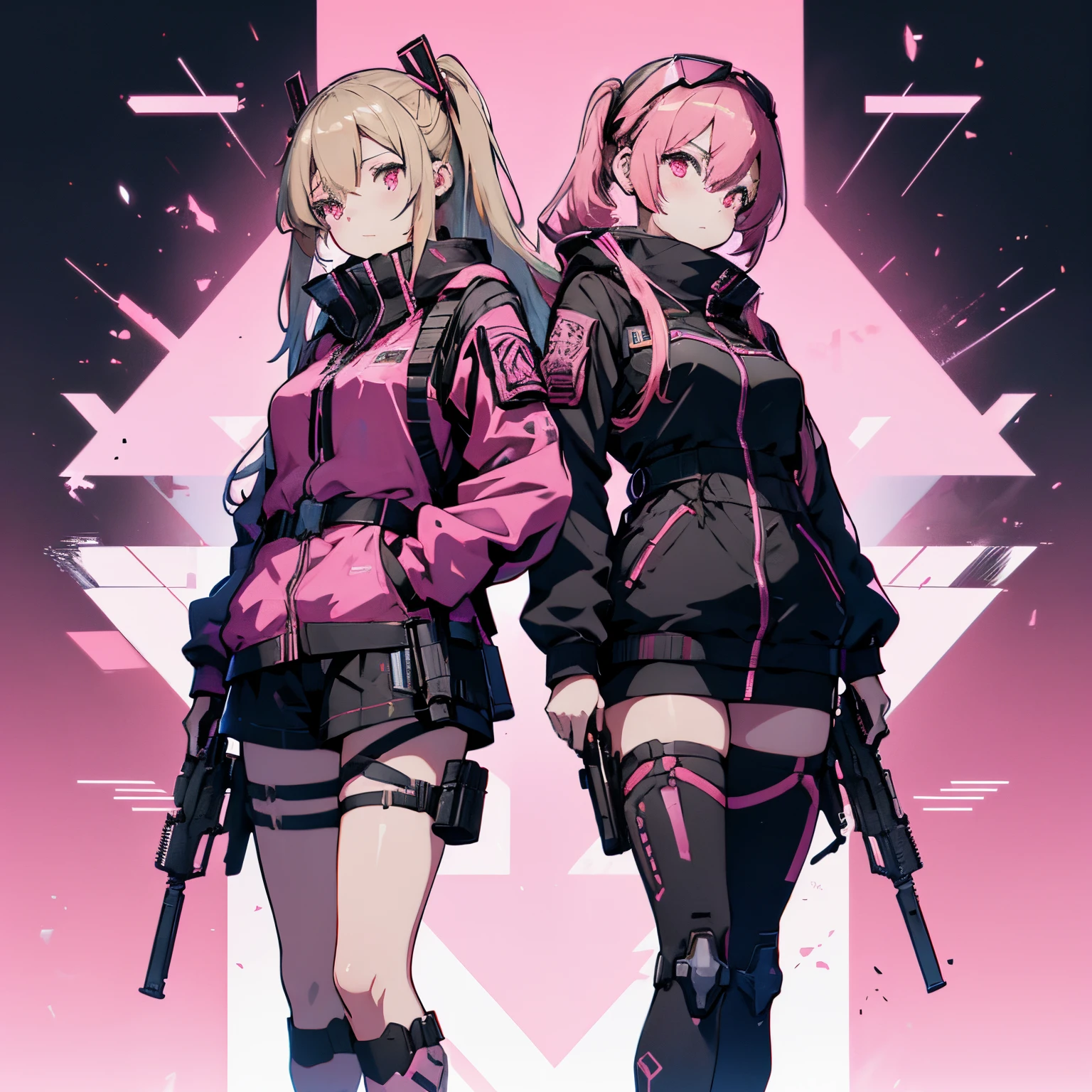 anime girl with gun in hand and pink background, best anime 4k konachan wallpaper, girls frontline style, from girls frontline, anime style 4 k, badass anime 8 k, m4 sopmod ii girls frontline, with rifle, fine details. girls frontline, girls frontline, girls frontline cg, with pistol, yandere, trigger anime artstyle