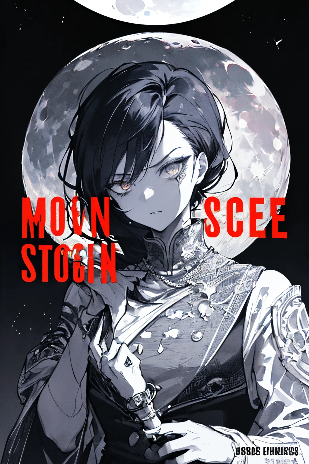 (((((moon in background))))),((((Dramatic))), (((gritty))), (((Formidable))) Movie poster featuring a young woman as the main character. She stands confidently in the center of the poster,moon in background, Wear stylish and edgy outfits, with a determined look on her face. The background is dark and grainy, with a sense of danger and intensity. Bold, attention-grabbing text, With a catchy tagline that adds to the overall sense of drama and excitement. Color palette with mainly dark colors sprinkled with bright colors, giving the poster a dynamic and visually striking appearance,Tachi-e (magazine:1.3), (cover-style:1.3), Fashionable, Woman, Vibrant, outfit, Posing, front, Colorful, Dynamic, Background, element in, which are full of confidence, expression, Holding, statement, accessory, An majestic, coiled, Around, Touch, Scene, Text, cover, Bold, captures the attention, titles, Stylish, Font, Catchy, headline, Larger, striking, Modern, Trendy, Focus, Fashion,