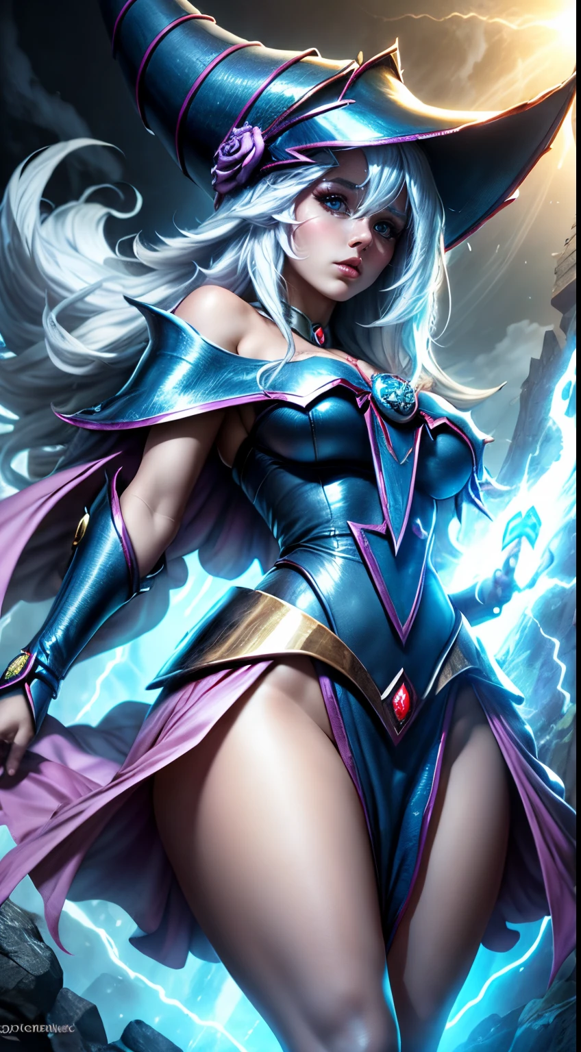 The White Dragon rose into the air(Dark Mage manipulates the dragon:1.3),(The dark wizard girl in front of the camera:1.3),Las nubes del cielo rodean los alrededoreagia de luz,fantastic background,Significado de fondo,Ridiculous background,There are artistic overlays,cabello rubio, surrealismo, cinematic lighting, Trazado de rayos, Luz de Dios, Speed Line, view angle, hiper HD, obra maestra, La mejor calidad, Super detail, A high resolution, alta calidad,(vista lejana:1.3)Dark Wizard Dragon Magic