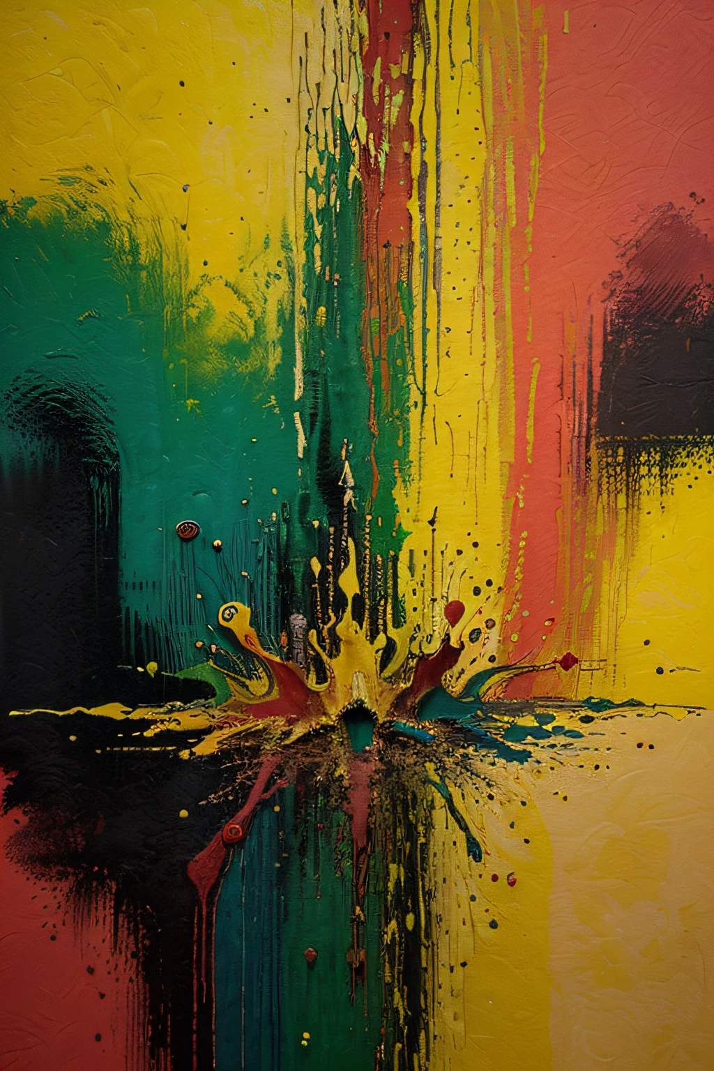 (fundo de publicidade), ((abstrato)), cores vibrantes, realista, luzes, Pintura nas cores do reggae
