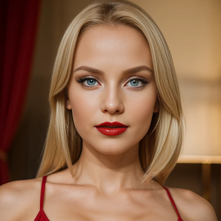 Fit blonde, perfect body, AIbeka, cherry red lipstick, 64k, makeup, full body, top-quality, hightquality, Extreme Detail Photography, Eye for extreme detail, masterpiece, extreme face details, 16k, 8k, 4K, HD, UHD, a beautiful woman, posing for a picture, looking aroused, casual, red lips, depth of field, blonde Blue Eyes Aibeka, full body view, red cheeks