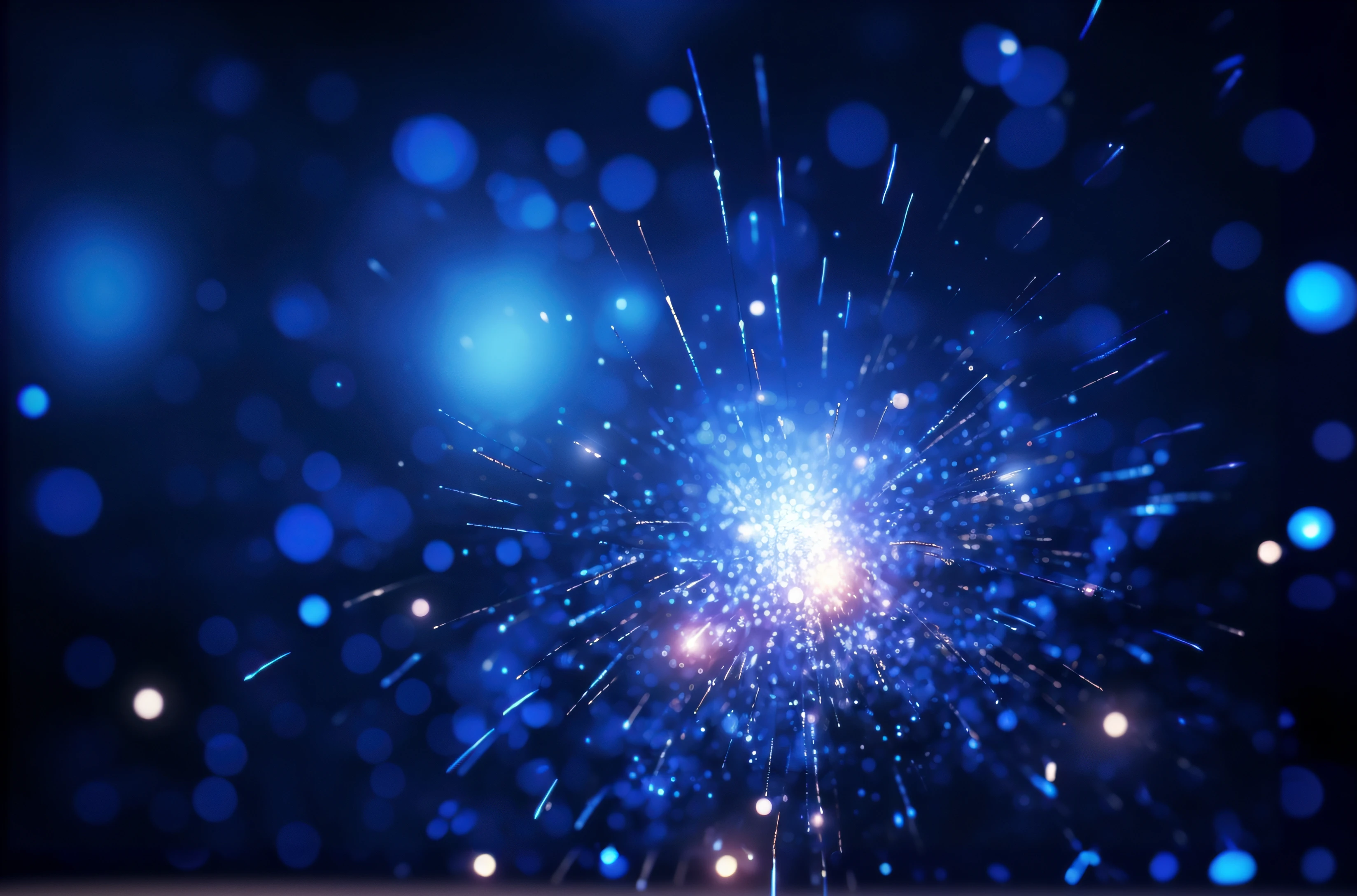 a close up of a blue and white fireworks with many lights, particles explosion, particles light, blue particles, magical particles, particles, magical sparks, particles disintegration, particle, background explosion, particles are flying, particles floating, exploding background, intricate sparkling atmosphere, some chaotic sparkles, magic particles, explosion background, glowing particles, particle simulation, light particles