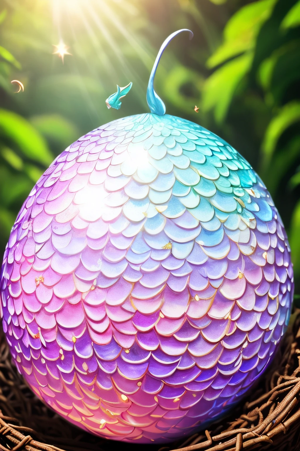 (best quality,4k,8k,highres,masterpiece:1.2),ultra-detailed,(realistic,photorealistic,photo-realistic:1.37),pregnant dragon,pink hat,vibrant colors,detailed scales,shiny texture,majestic presence,sleeping peacefully,serene garden scene,lush greenery,colorful flowers,soft sunlight filtering through the trees,delicate butterflies dancing around,wisps of magical smoke,sparkling dragon eggs waiting to hatch,carefully hand-painted image,mystical fantasy theme,warm and inviting atmosphere,impressive level of detail,amazing attention to small elements,fantasy-inspired portrait.