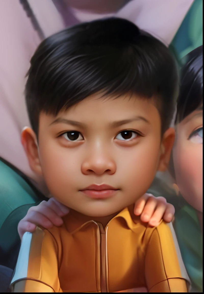 two children are sitting together in a car seat, close up potrait, closeup character portrait, character portrait closeup, hyper detail portrait, adorable digital painting, medium close up portrait, childrens art in artstation, inspired by Rudy Siswanto, detailed face of a asian boy, close up character, high detail portrait, close up portrait, cartoon digital painting, detailed portrait