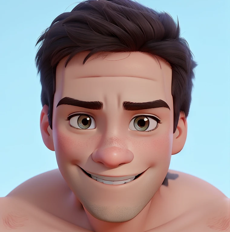 Jovem de , estilo Disney Pixar, sorridente