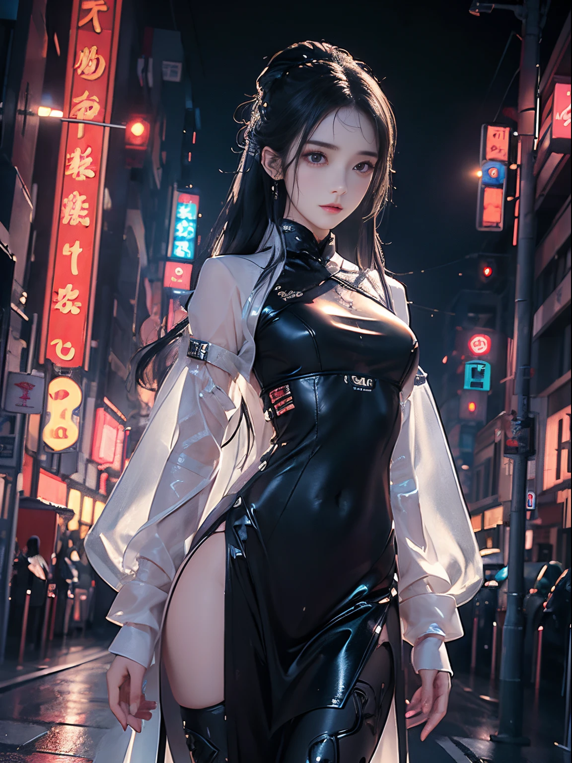 (((tmasterpiece)))、(((quality)))、((ultraclear))、(HD CG illustration)、((Extremely Delicately Beautiful))、The city of the future、Girls world、电影灯光、独奏、Whole body ESBIAN、cyber punk personage、2050s、and soul、dreamy cyberpunk girl、rainbow hair、chanel、Popular topics on artstationh、Rachel Walker、