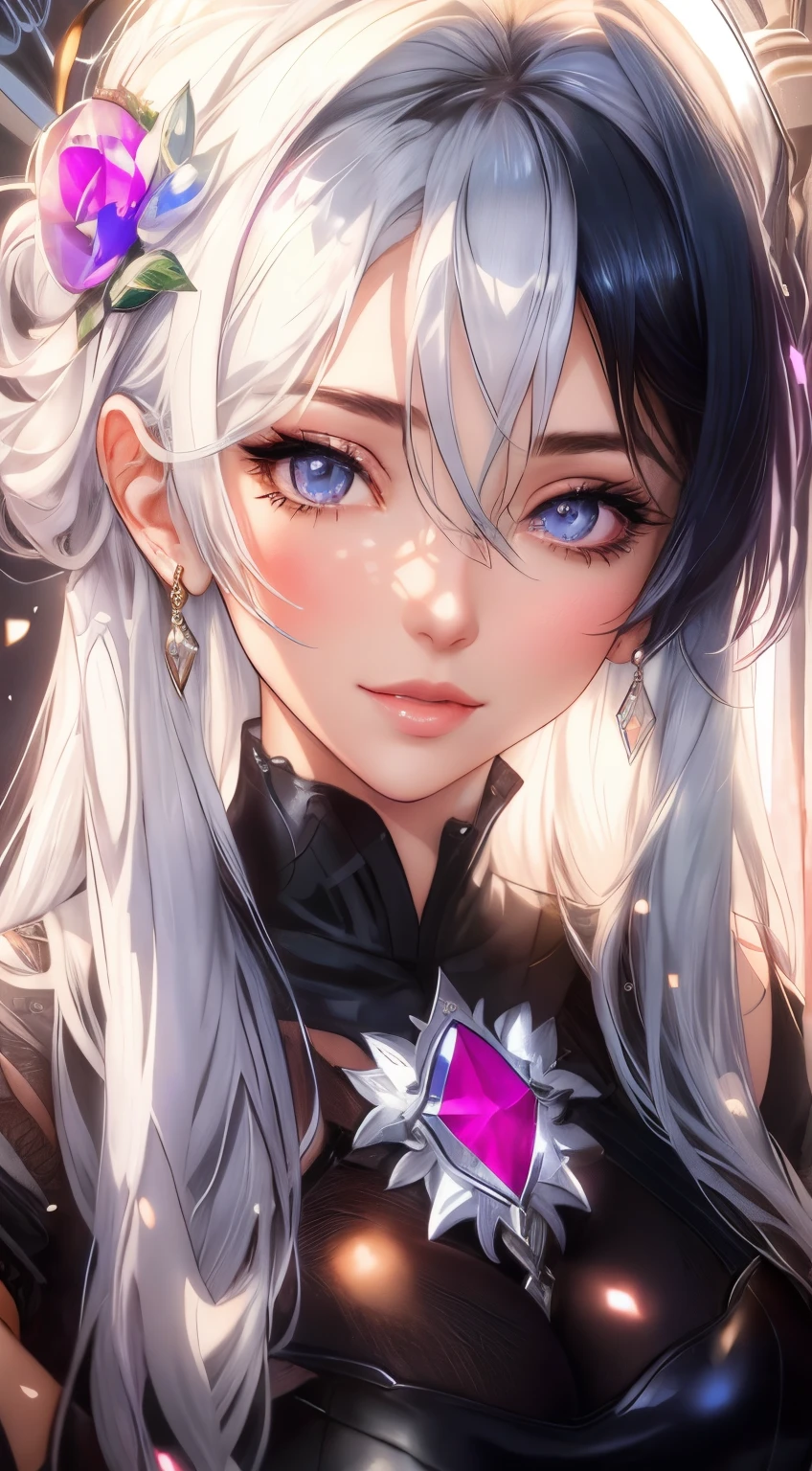 arafed image of a sexy couple posing together in a window, seductive tifa lockhart portrait, tifa, tifa lockhart, tifa lockheart, tifa lockhart portrait, glamorous tifa lockheart, portrait of tifa lockhart, tifa lockhart with white hair, range murata and artgerm, 8k high quality detailed art