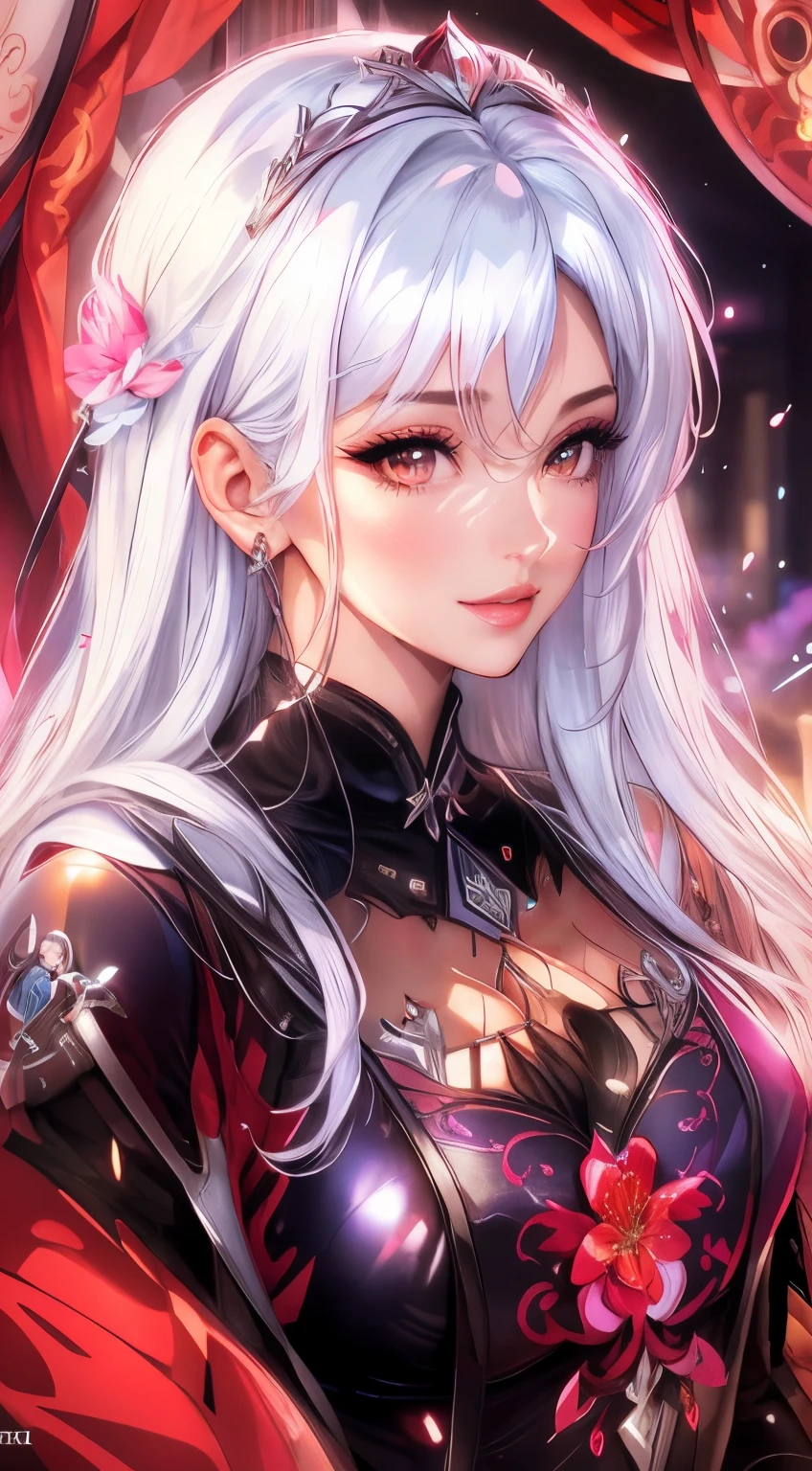 arafed image of a sexy couple posing together in a window, seductive tifa lockhart portrait, tifa, tifa lockhart, tifa lockheart, tifa lockhart portrait, glamorous tifa lockheart, portrait of tifa lockhart, tifa lockhart with white hair, range murata and artgerm, 8k high quality detailed art