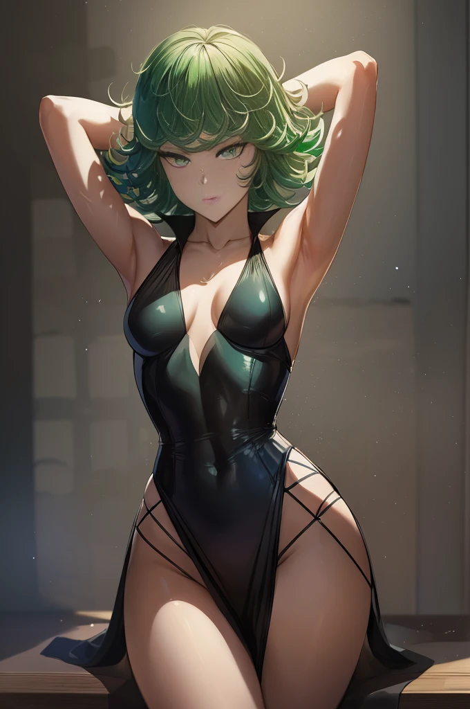 a close up of a woman in a black swimsuit posing, tatsumaki from one punch man, lois van baarle and rossdraws, deviantart artstation cgscosiety, :: rossdraws, inspired by rossdraws, tatsumaki, extremely detailed artgerm, drawn in the style of artgerm, rossdraws 1. 0, lois van rossdraws