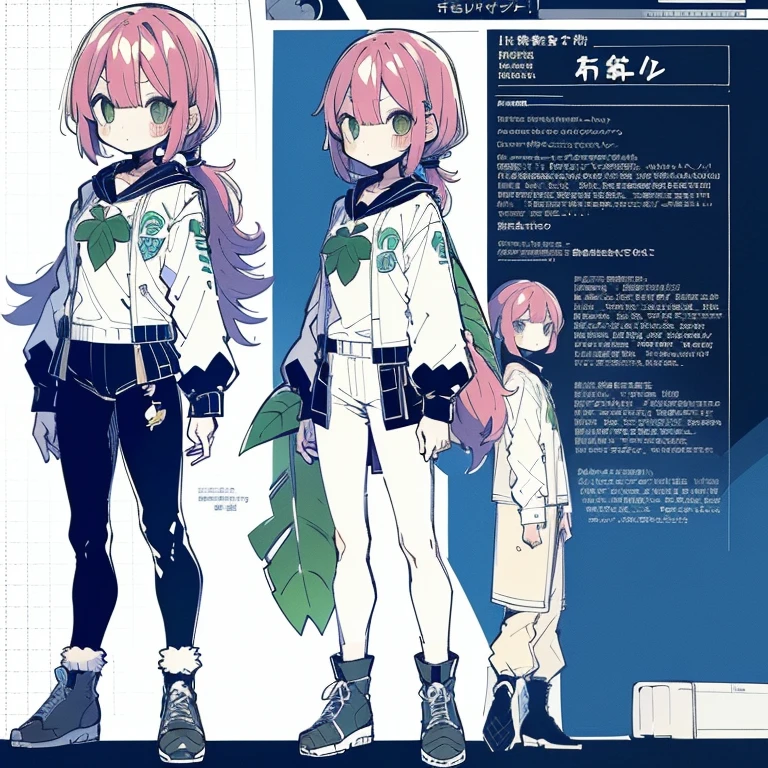 girl, robot horse,Type sheet, Character Sheets, Three types,Shot Full Body,Game Character Design,h1girl in, ((Character information)、(Chara Leaf)、Type sheet, Character Sheets, Three types,Shot Full Body,Game Character Design,Colorful, Bright, hairlong, pony tail, rabbit, crocodile