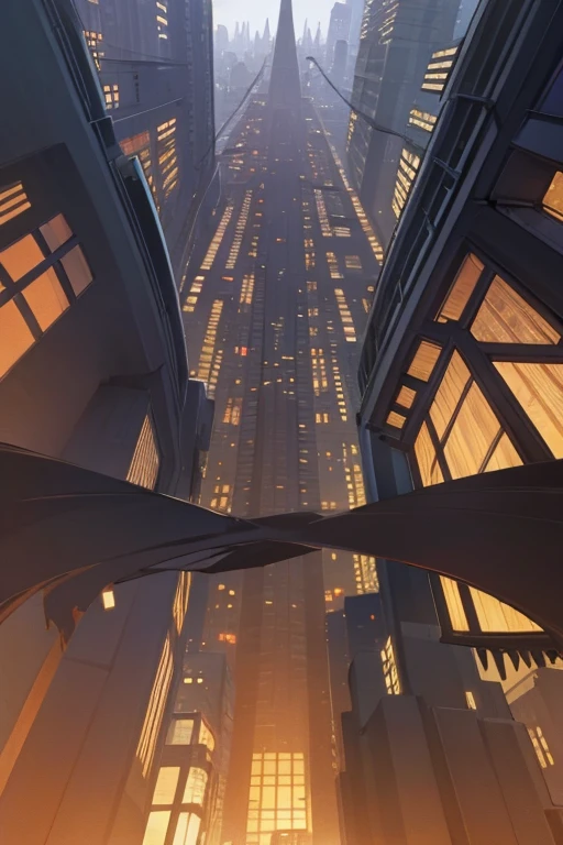 giant Klee in city with skyscrapers