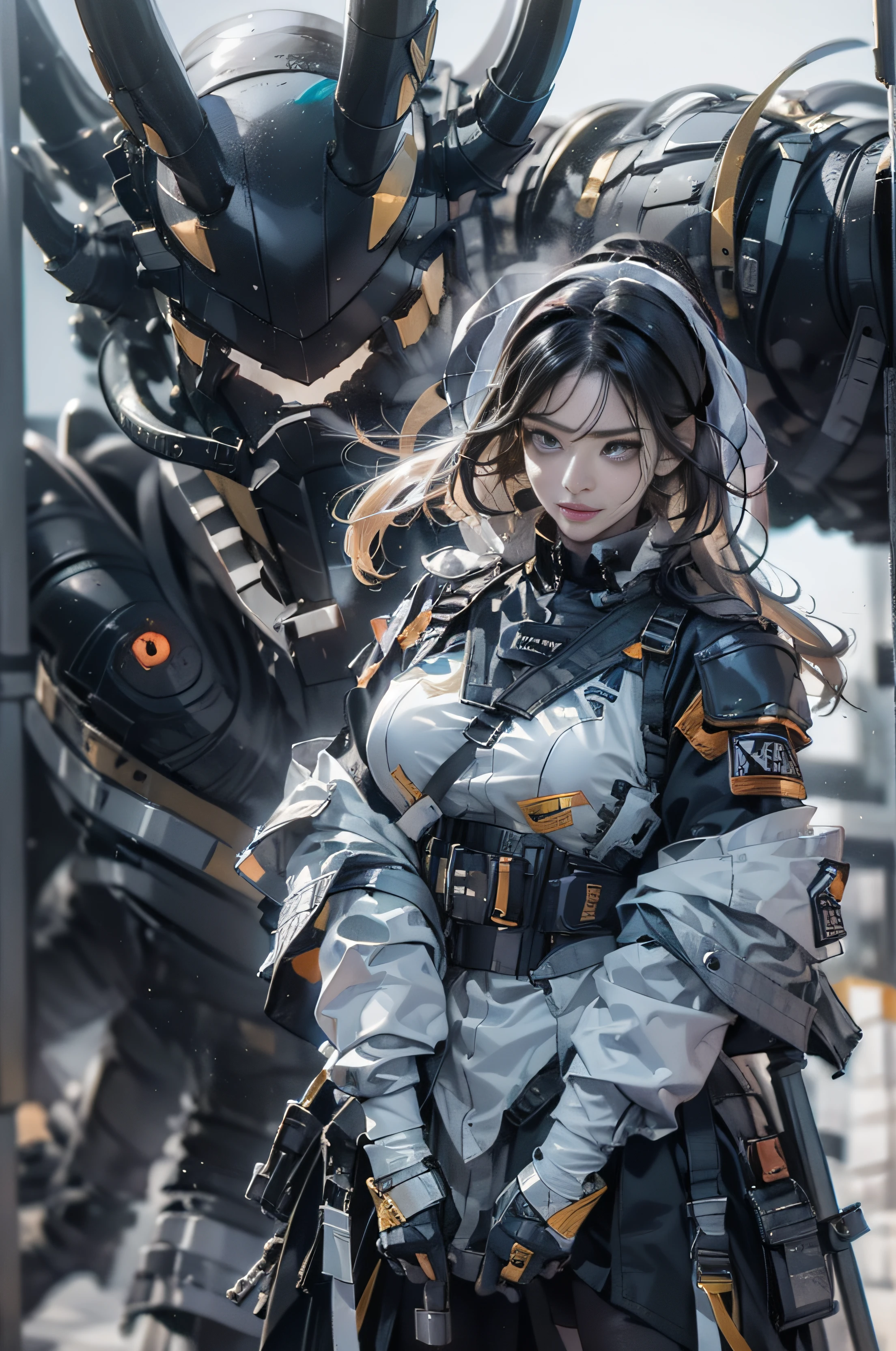 photorealism, urbansamurai_v0.3, style man mid 30 in white and black outfit holding a sword, wearing techwear and armor, photograph of a techwear woman, very beautiful cyberpunk samurai, cyberpunk style outfit, cyberpunk outfit, mystical post apocalyptic cyberpunk outfits, (photorealistic:1.2), official art, unity 8k wallpaper, ultra detailed, beautiful and aesthetic, masterpiece, the best quality, (dynamic angle:1.4), glowing skin, skin details, the most beautiful form of chaos, a brutalist designed, vivid colors, dark theme, depth of field, world absurdly beautifully girl, intricate details of armor pattern, lovely cure beauty, devil smile, skull symbol on shoulder armor, big sword, saint cross necklace, dynamic pose:1.2, medusa (ridete) , kamen rider belt case , a masterpiece,the best quality, High Quality, futurism:1.1), movie lightquisite future), Beautiful and beautiful,Ultra detailed Great composition,floating,(Very detailed CG,Unity 8k壁纸), (Beautiful detail background),Beautiful hair details,dramatic lights,GOGETTA,Bestquality,ultrahighres,photorealistic