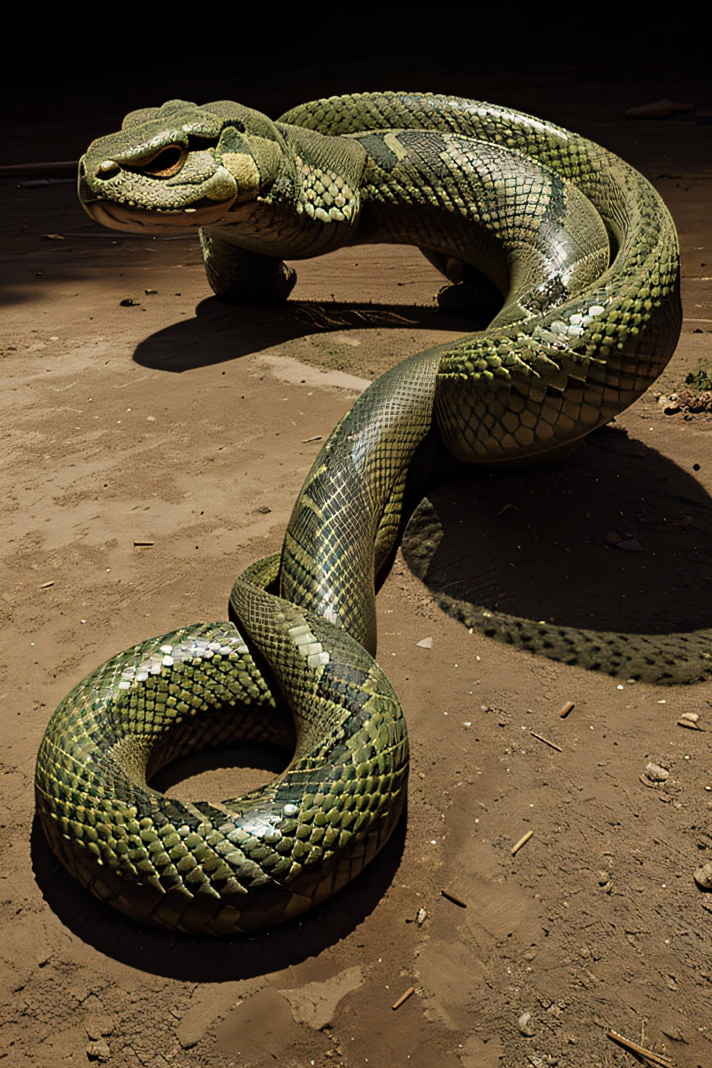 big snake with arms