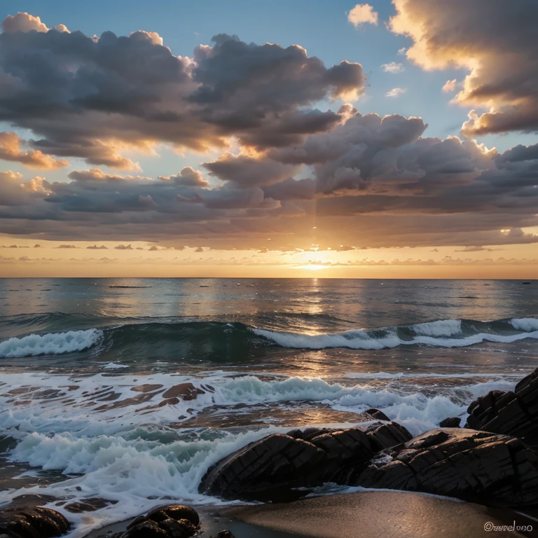 Por do sol no mar