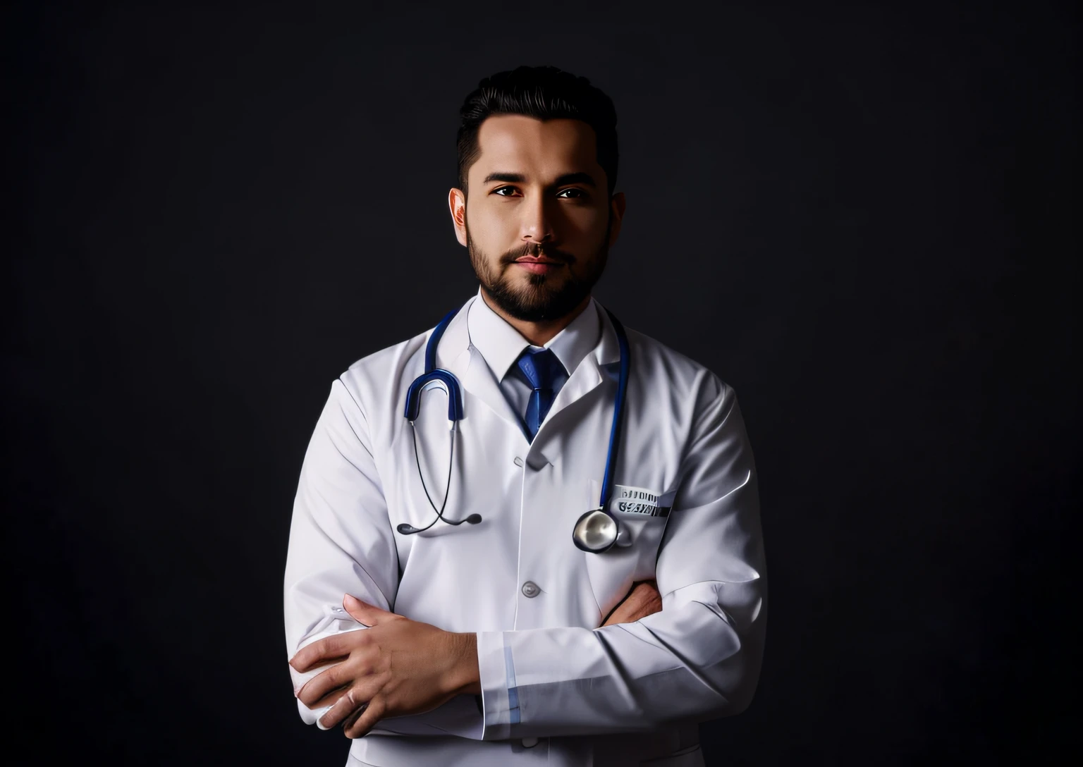 Doctor in white coat and tie posing for photo, medic, medic, (medic), Male physician, imagem profissional, anime, realistic animation style.