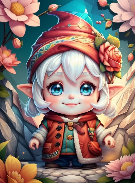 (cute baby gnome smiling with flowers) stylized identical to 1940 |)), acolchoamento ,multidimensional geometric wall PORTRAIT, arte, Chibi,
Yang016K, lindo,(( cor vermelha predominante, rosa e branco))
Primary works, qualidade superior, melhor qualidade, Arte Oficial, Lindo e Estetaduardo Kobra acolchoamento ,multidimensional geometric wall PORTRAIT, arte, Chibo,detalhes