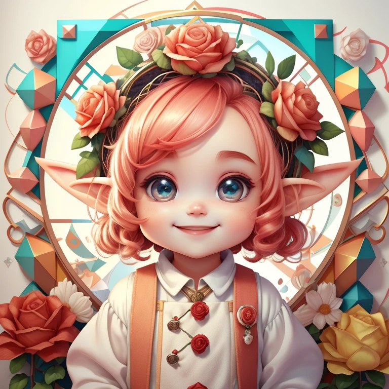 (cute baby gnome smiling with flowers) stylized identical to 1940 |)), acolchoamento ,multidimensional geometric wall PORTRAIT, arte, Chibi,
Yang016K, lindo,(( cor vermelha predominante, rosa e branco))
Primary works, qualidade superior, melhor qualidade, Arte Oficial, Lindo e Estetaduardo Kobra acolchoamento ,multidimensional geometric wall PORTRAIT, arte, Chibo,detalhes