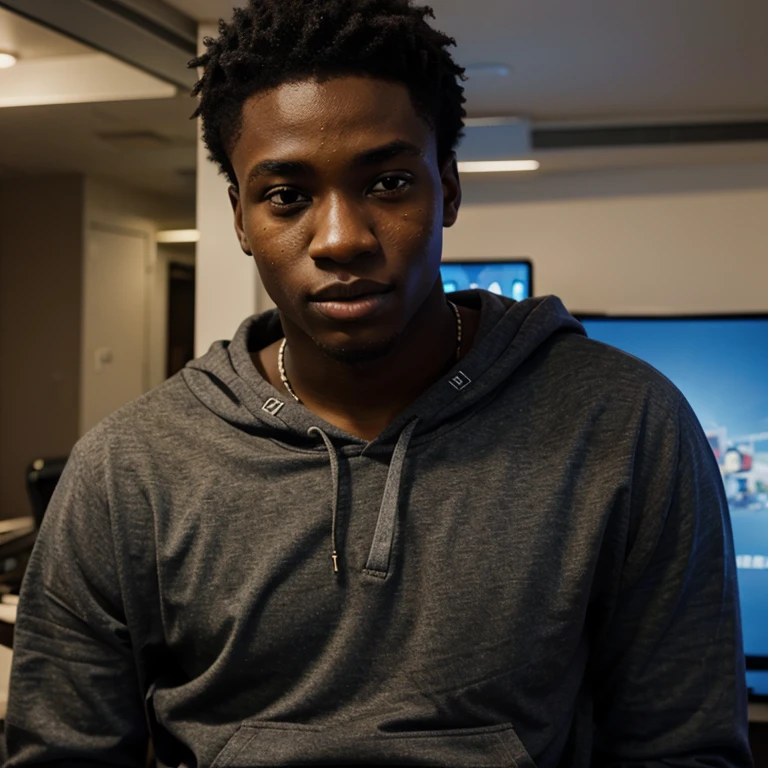 African black boy 19 years old 157cm gamer without glasses