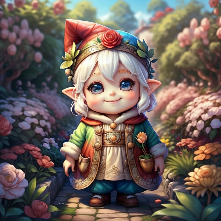 (cute baby gnome smiling with flowers in beautiful garden) stylized identical to 1940 |)), acolchoamento ,multidimensional geometric wall PORTRAIT, arte, Chibi,
Yang016K, lindo,(( cor vermelha predominante, rosa e branco))
Primary works, qualidade superior, melhor qualidade, Arte Oficial, Lindo e Estetaduardo Kobra acolchoamento ,multidimensional geometric wall PORTRAIT, arte, Chibo,detalhes