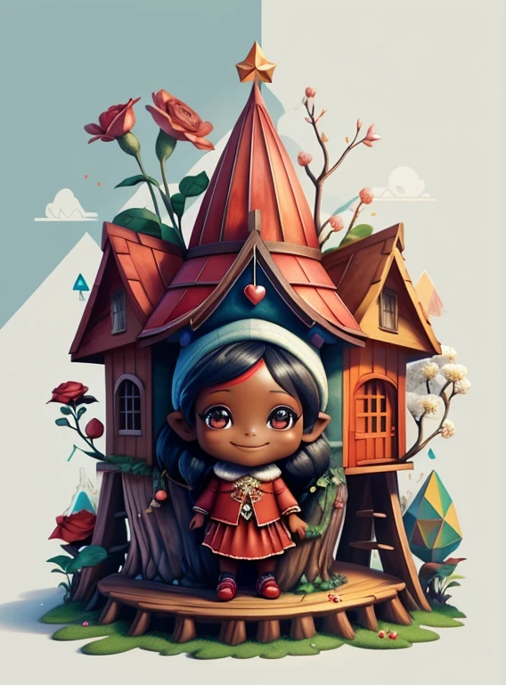 (cute black baby gnome smiling with flowers and a tree house) stylized identical to 1940 |)), acolchoamento ,multidimensional geometric wall PORTRAIT, arte, Chibi,
Yang016K, lindo,(( cor vermelha predominante, rosa e branco))
Primary works, qualidade superior, melhor qualidade, Arte Oficial, Lindo e Estetaduardo Kobra acolchoamento ,multidimensional geometric wall PORTRAIT, arte, Chibo,detalhes