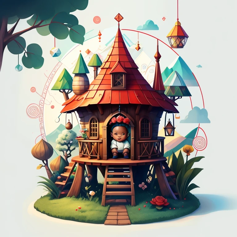 (cute black baby gnome smiling with flowers and a tree house) stylized identical to 1940 |)), acolchoamento ,multidimensional geometric wall PORTRAIT, arte, Chibi,
Yang016K, lindo,(( cor vermelha predominante, rosa e branco))
Primary works, qualidade superior, melhor qualidade, Arte Oficial, Lindo e Estetaduardo Kobra acolchoamento ,multidimensional geometric wall PORTRAIT, arte, Chibo,detalhes