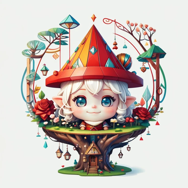 (cute baby gnome smiling with flowers and a tree house) stylized identical to 1940 |)), acolchoamento ,multidimensional geometric wall PORTRAIT, arte, Chibi,
Yang016K, lindo,(( cor vermelha predominante, rosa e branco))
Primary works, qualidade superior, melhor qualidade, Arte Oficial, Lindo e Estetaduardo Kobra acolchoamento ,multidimensional geometric wall PORTRAIT, arte, Chibo,detalhes