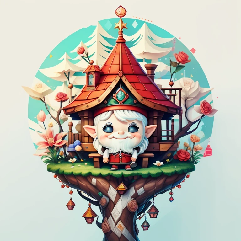 (cute gnome smiling with flowers and a tree house) stylized identical to 1940 |)), acolchoamento ,multidimensional geometric wall PORTRAIT, arte, Chibi,
Yang016K, lindo,(( cor vermelha predominante, rosa e branco))
Primary works, qualidade superior, melhor qualidade, Arte Oficial, Lindo e Estetaduardo Kobra acolchoamento ,multidimensional geometric wall PORTRAIT, arte, Chibo,detalhes