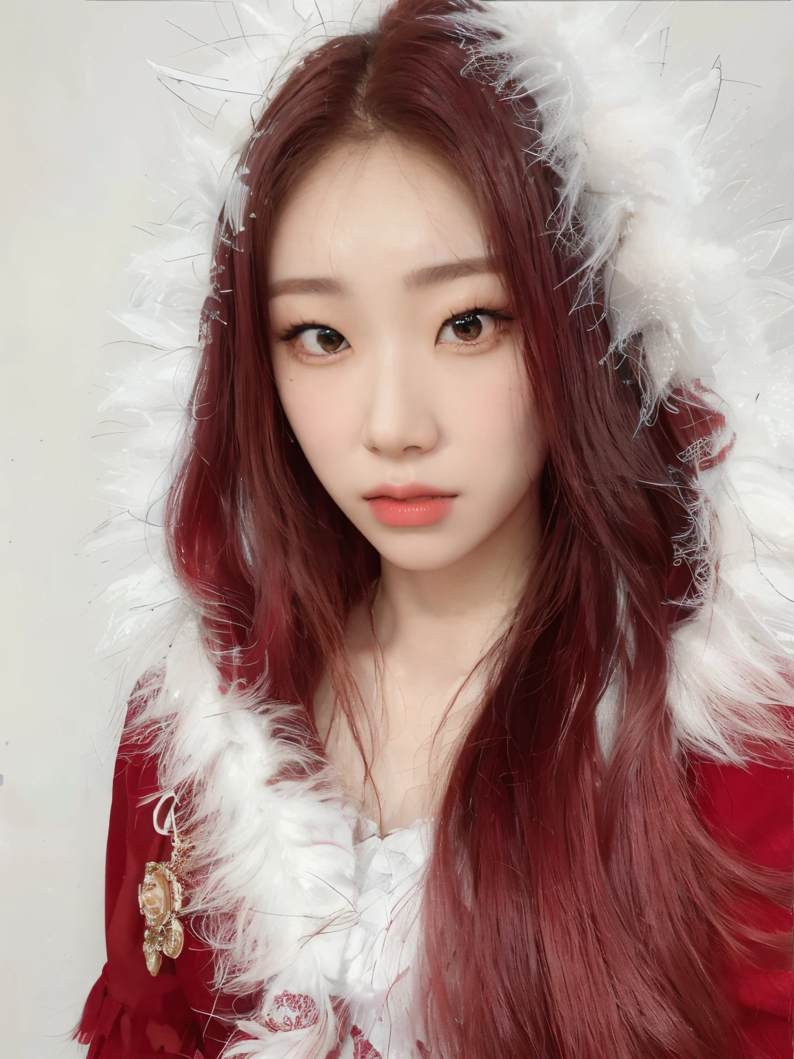 Mujer con un traje rojo y blanco posando para una foto, Chaeryeong itzy Jaeyeon Nam, Heonhwa Choe, Jinyoung Shin, terciopelo rojo, Sakimichan, Parque Ji-min, Lee Ji-eun, Lee Ji - Eun, ulzzang, Parque Roseanne de Blackpink, #Oc, # Oc, Sun Yunjoo, Jossi de Blackpink