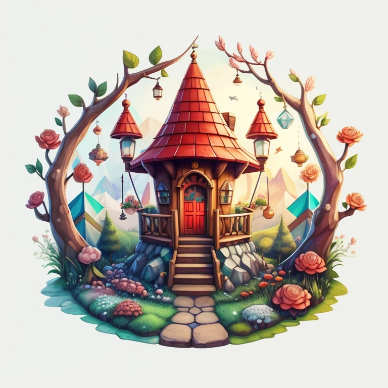(cute gnome smiling with flowers and a tree house) stylized identical to 1940 |)), acolchoamento ,multidimensional geometric wall PORTRAIT, arte, Chibi,
Yang016K, lindo,(( cor vermelha predominante, rosa e branco))
Primary works, qualidade superior, melhor qualidade, Arte Oficial, Lindo e Estetaduardo Kobra acolchoamento ,multidimensional geometric wall PORTRAIT, arte, Chibo,detalhes