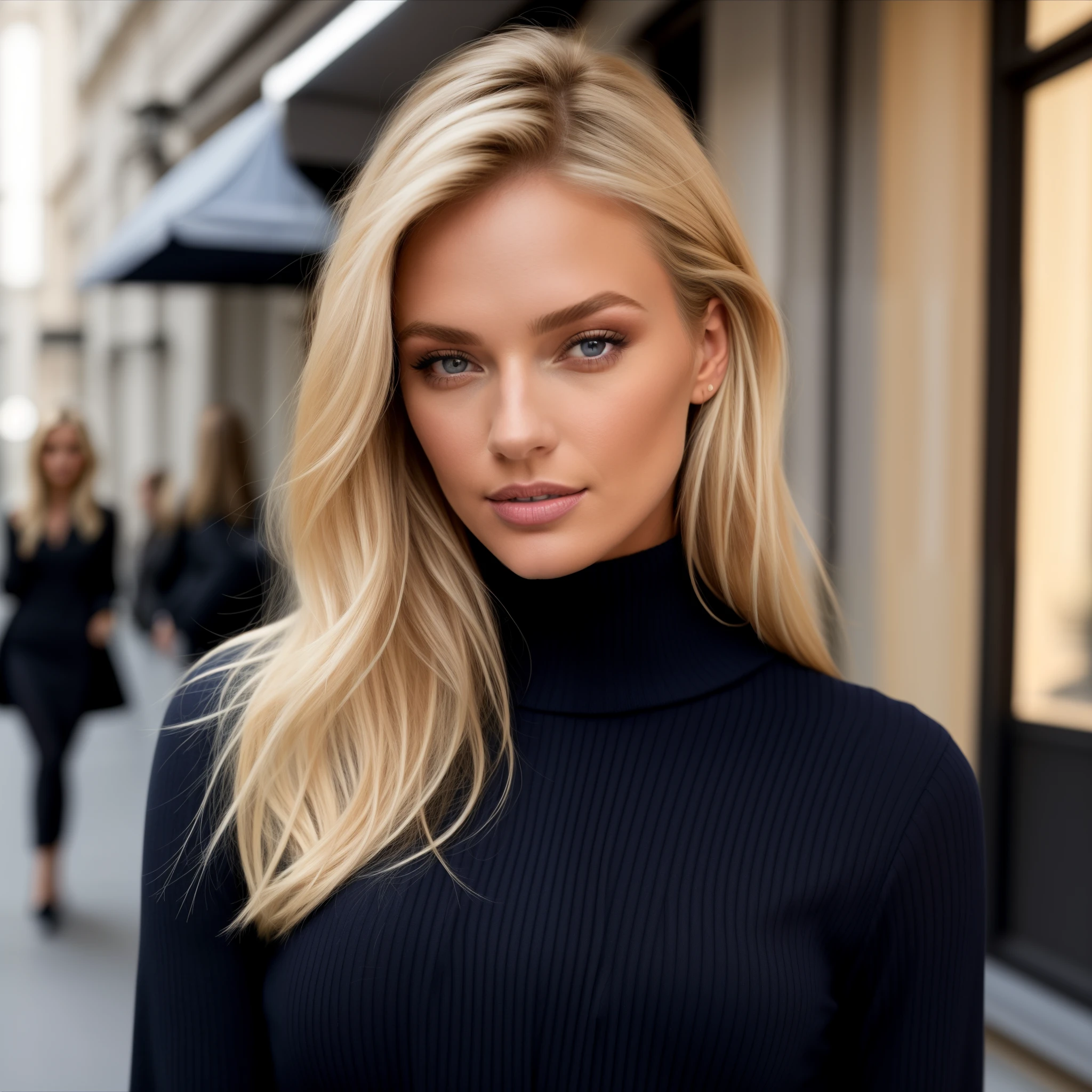 corps entier, poitrine visible, pose de face, face caméra, Femme blonde aux yeux bleus, Souriant, Selfie, debout dans le bureau, Robe noire sexy, Lara Stein, Alexandra Waliszewska, Schulterlanges blondes cheveux, La plus belle femme du monde, beau look, Détail parfait, Victoria’s Secret-Modell, cheveux blonds yeux bleus, Pas de gros plan, cheveux blonds et yeux bleus, longs cheveux blonds et yeux bleus, sans sourcils, voir ses jambes