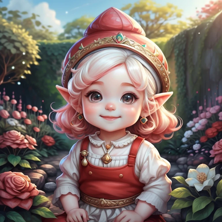 (cute baby gnome smiling with in a beautiful garden) stylized identical to 1940 |)), acolchoamento ,multidimensional geometric wall PORTRAIT, arte, Chibi,
Yang016K, lindo,(( cor vermelha predominante, rosa e branco))
Primary works, qualidade superior, melhor qualidade, Arte Oficial, Lindo e Estetaduardo Kobra acolchoamento ,multidimensional geometric wall PORTRAIT, arte, Chibo,detalhes