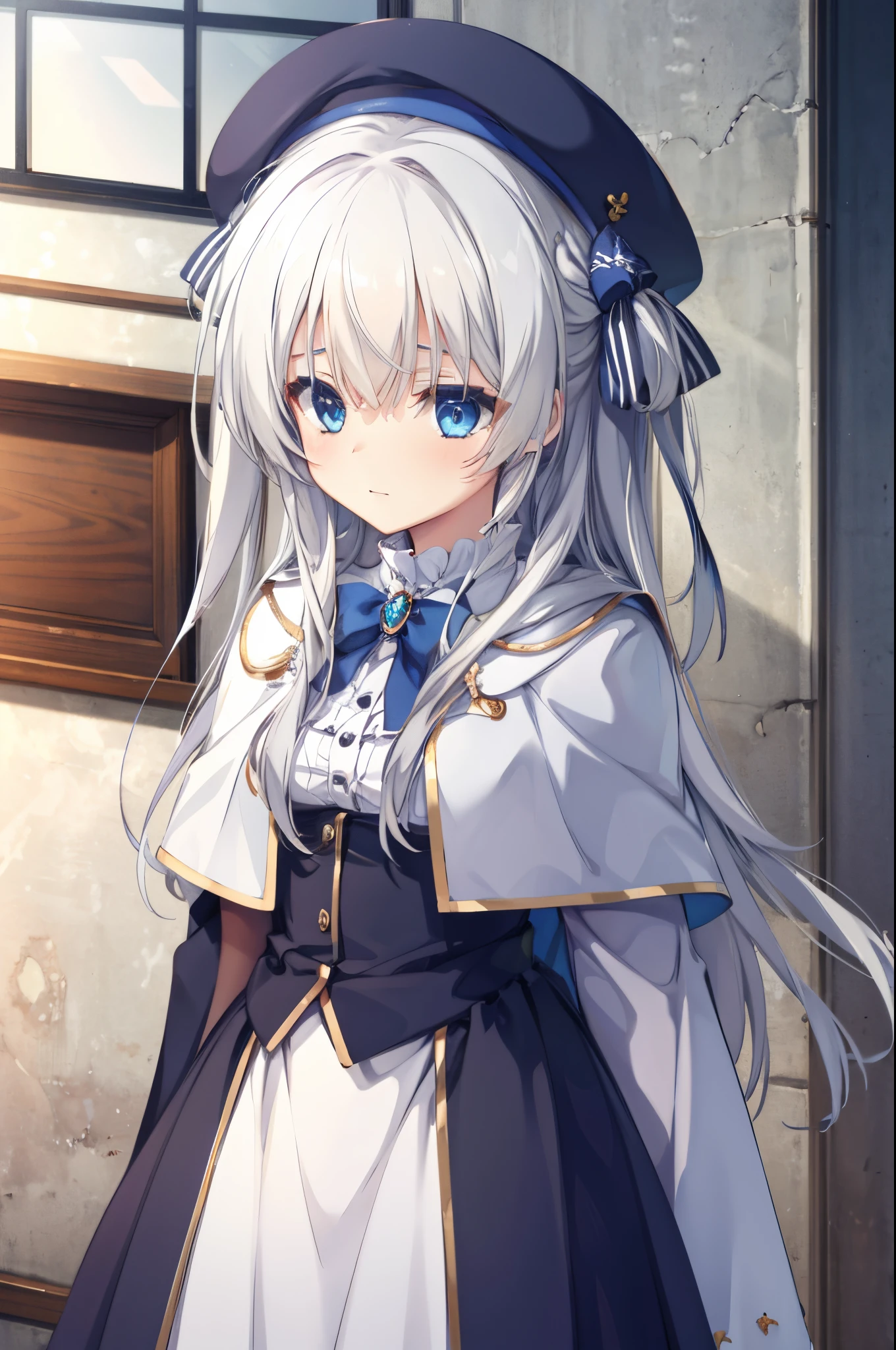 masterpiece, best quality, highres, 1girl, celia claire, white capelet, beret