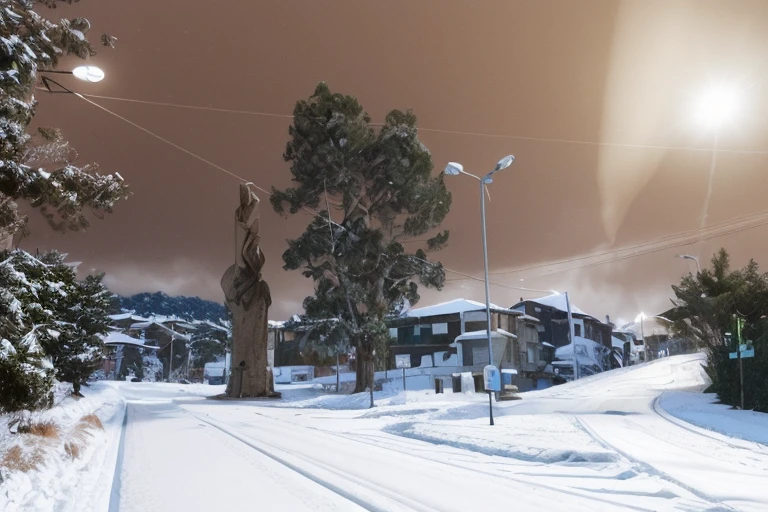 there a street with a tree and a lamp post, arredores da cidade, por Altichiero, Arrendajo em Avila Pinewood, Directed by: Nadir Afonso, por Veno Pilon, Escultura gigante, monumento, Porque Sepulto, vista das ruas, bispo do rosario, Directed by: Leo Valledor, na forma de um otorrinolaringologista, muita neve por todo lado