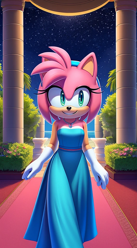 amy rose blue dress Amy Rose, Pink Hedgehog, Beautiful, short hair, Blue hairband