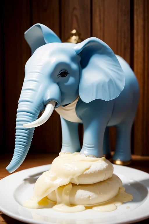 elephant made of mozzarella