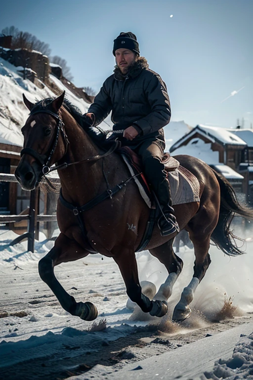 Run for the horses. Epic winter scene. Award winning. Stunning. Insanely detailed.