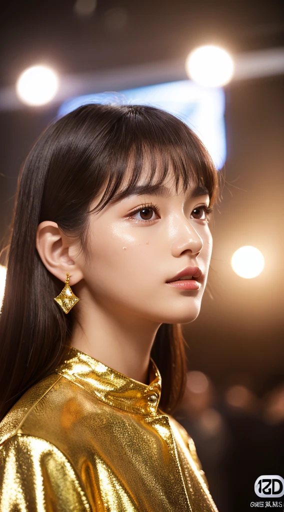 extremely detailed cg unity 8k wallpaper,(masterpiece),(bestquality),(ultra-detail),(ultra realistic),(Best character details:1.2),dynamic angle,Professional lighting, photons mapping, radiosity, Physically Based Rendering,Blush,Gold Proportion,(oily shiny skin),Makeup,(Full body: 1.2),looking at the audience,1girls, earrings, bara, jewelry, long_hair, lips, Realistic, Brown_eye,bestquality