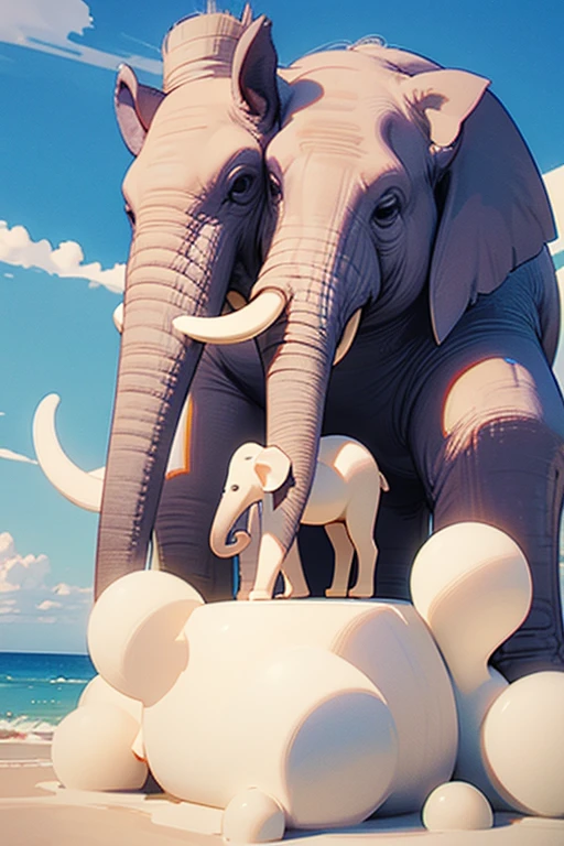 elephant made out of mozzarella