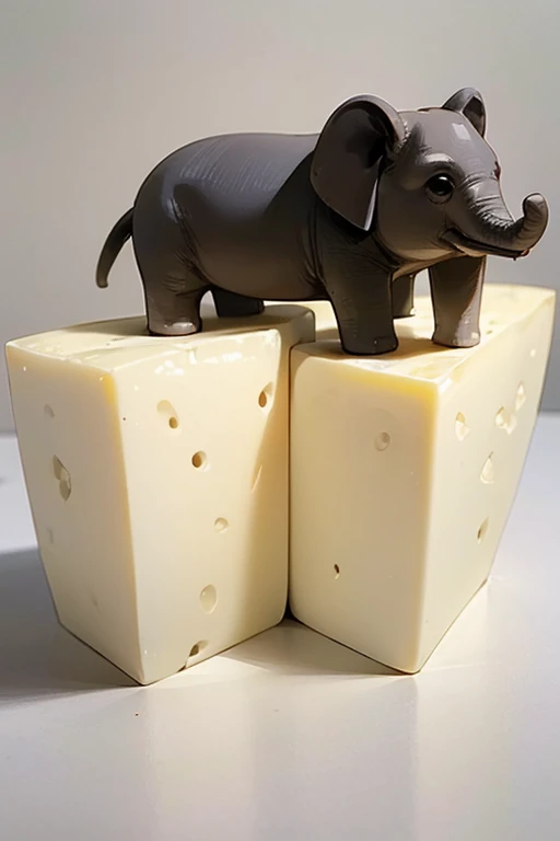 block of white cheese in the shape of an elephant