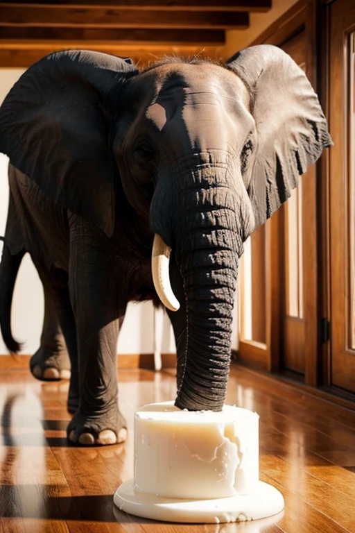 elephant made of mozzarella